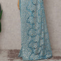 Powder Blue French Chantilly Lace Saree