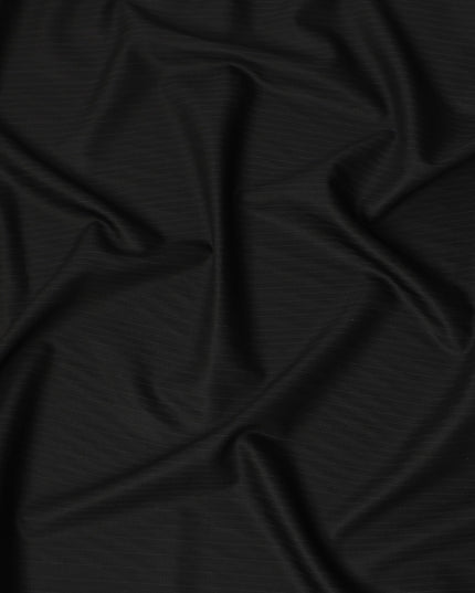 Black Super 160’s All Wool Suiting Fabric, 150 cm Width, 4.0 Mtrs Piece, Premium Italian Tailoring Cloth, Made in Italy-D26796