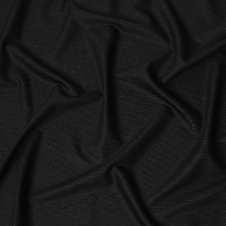 Black Super 160’s All Wool Suiting Fabric, 150 cm Width, 4.0 Mtrs Piece, Premium Italian Tailoring Cloth, Made in Italy-D26796