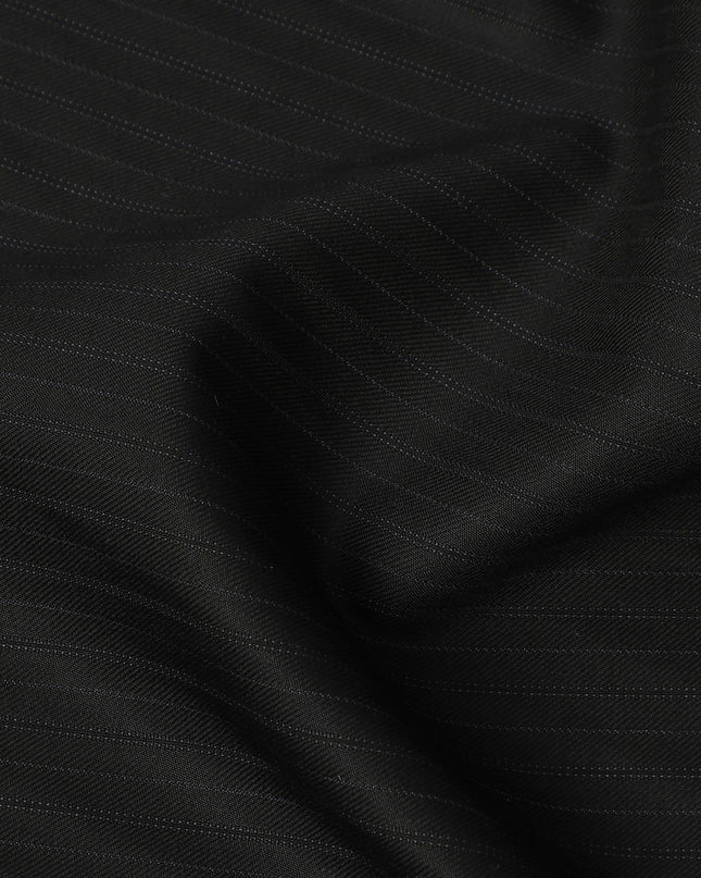 Black Super 160’s All Wool Suiting Fabric, 150 cm Width, 4.0 Mtrs Piece, Premium Italian Tailoring Cloth, Made in Italy-D26796