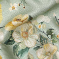 Light Green Floral Design Viscose Digital Printed Fabric, 110 Cms Width, India-D24803