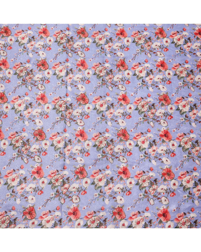 Lavender Multicolor Floral Design Viscose Fabric, 110 Cms Width, India-D24801
