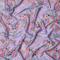 Lavender Purple Bouquet Silk Satin Fabric