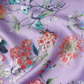 Lavender Purple Bouquet Silk Satin Fabric