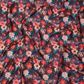 Maroon Multicolor Floral Printed Viscose Modal Satin Fabric, 110 Cms Width, India-D24807