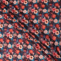 Maroon Multicolor Floral Printed Viscose Modal Satin Fabric, 110 Cms Width, India-D24807