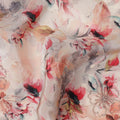 Blush Pink Floral Viscose Crepe Fabric