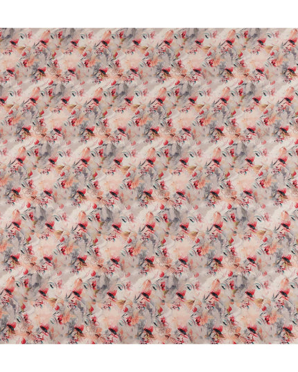 Blush Pink Floral Viscose Crepe Fabric