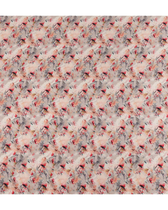 Blush Pink Floral Viscose Crepe Fabric