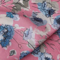 Bubblegum Pink Floral Cotton Voile Fabric 110cm