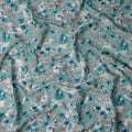 Seafoam Green Floral Cotton Voile Fabric 110cm