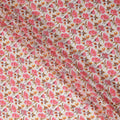 Flamingo Pink Floral Cotton Voile Fabric 110cm