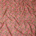 Taupe Brown Floral Cotton Voile Fabric 110cm