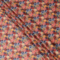 Peach Multicolor Floral Printed Viscose Modal Satin Fabric, 110 Cms Width, India-D24808