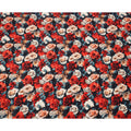 Multicolor Rose Floral Print on Premium Pure Italian Silk Satin Fabric, 140 Cms Width, Italy-D24769