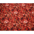Red Floral Abstract Print on Premium Pure Italian Silk Satin Fabric, 140 Cms Width, Italy-D24770