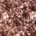 Brown Floral Abstract Print on Premium Pure Italian Silk Satin Fabric, 140 Cms Width, Italy-D24771