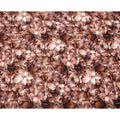 Brown Floral Abstract Print on Premium Pure Italian Silk Satin Fabric, 140 Cms Width, Italy-D24771