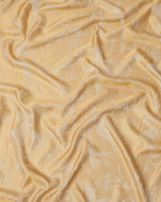 Mustard Yellow Pure Silk Satin Fabric with Subtle Metallic Finish, 140 Cms Width, South Korea-D25344