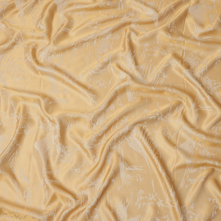 Mustard Yellow Pure Silk Satin Fabric with Subtle Metallic Finish, 140 Cms Width, South Korea-D25344