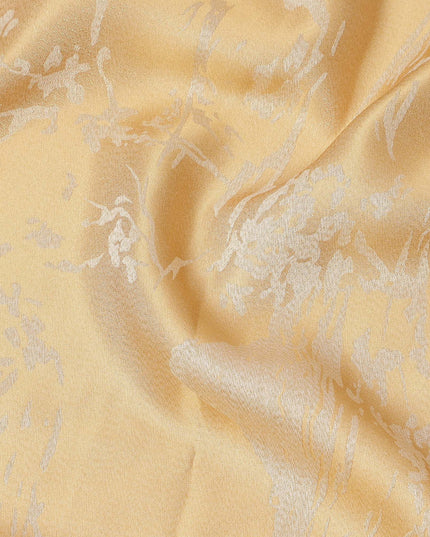 Mustard Yellow Pure Silk Satin Fabric with Subtle Metallic Finish, 140 Cms Width, South Korea-D25344