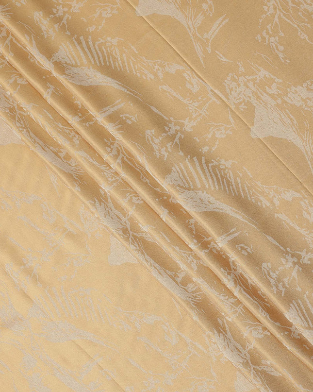 Mustard Yellow Pure Silk Satin Fabric with Subtle Metallic Finish, 140 Cms Width, South Korea-D25344