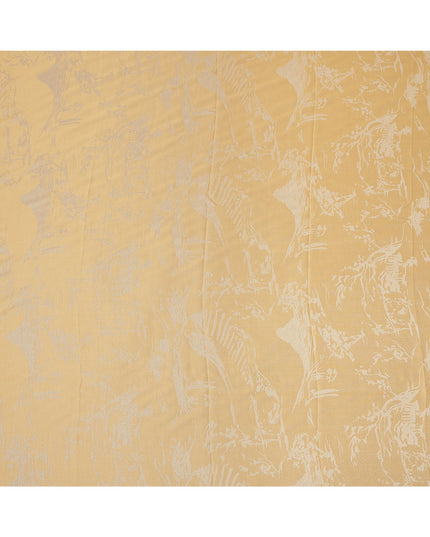 Mustard Yellow Pure Silk Satin Fabric with Subtle Metallic Finish, 140 Cms Width, South Korea-D25344