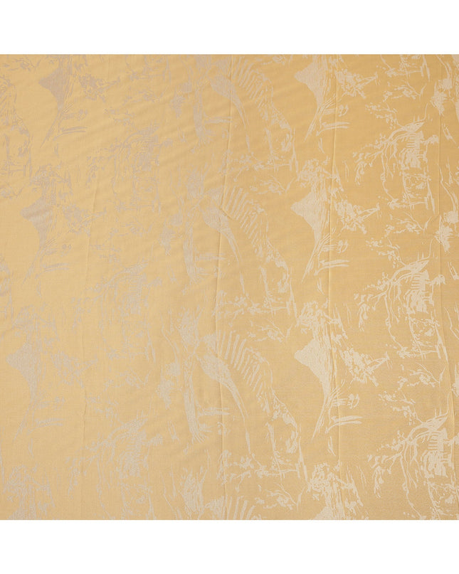 Mustard Yellow Pure Silk Satin Fabric with Subtle Metallic Finish, 140 Cms Width, South Korea-D25344