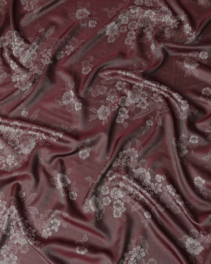 Red Self Design Crepe Fabric 140cm