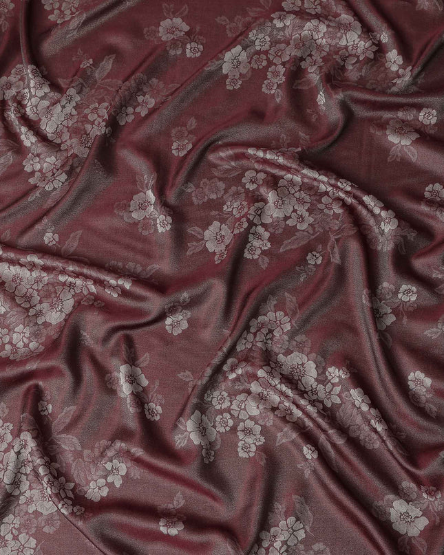 Red Self Design Crepe Fabric 140cm