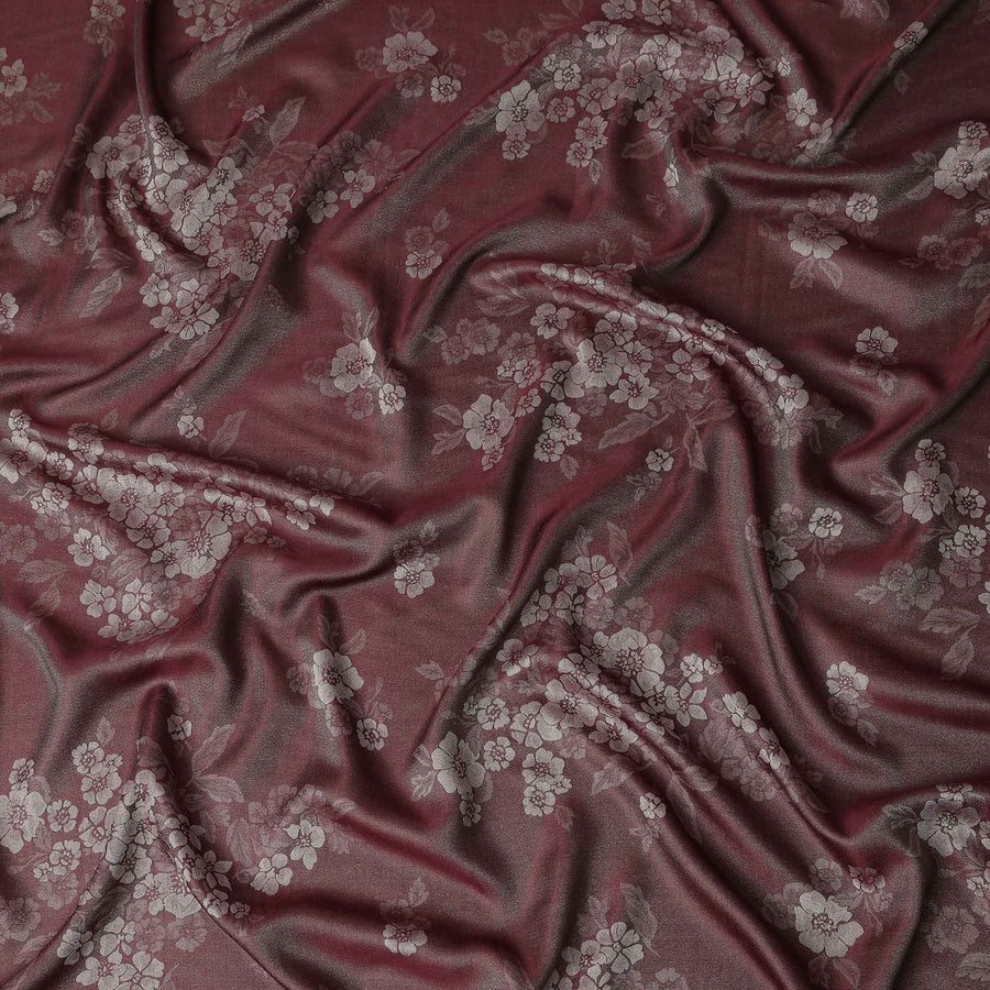Red Self Design Crepe Fabric 140cm