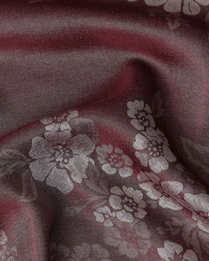 Red Self Design Crepe Fabric 140cm
