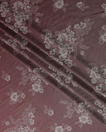 Red Self Design Crepe Fabric 140cm