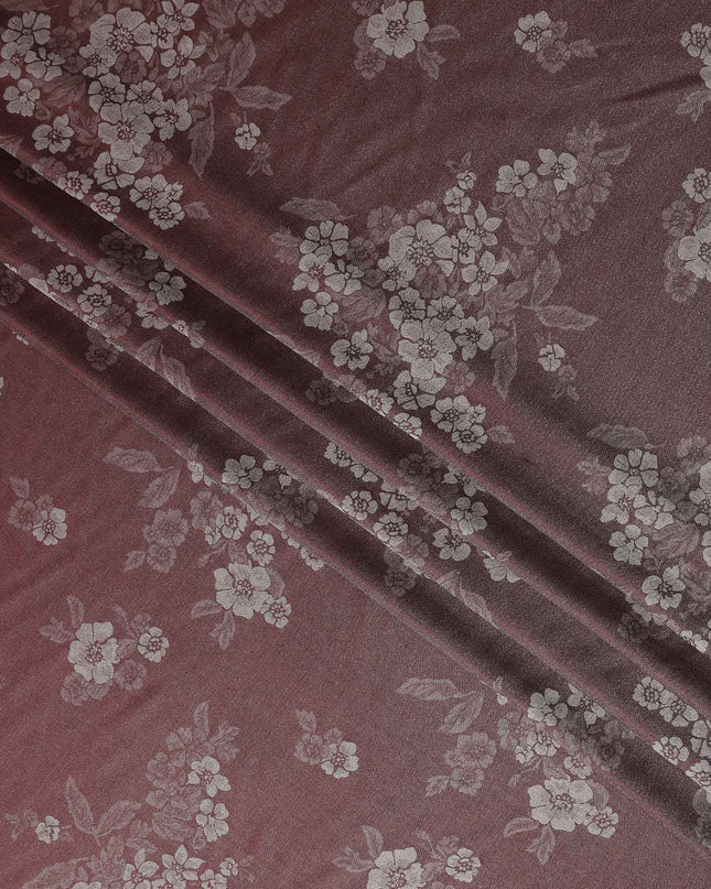 Red Self Design Crepe Fabric 140cm