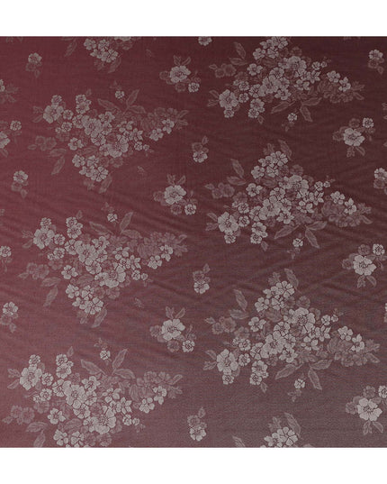 Red Self Design Crepe Fabric 140cm