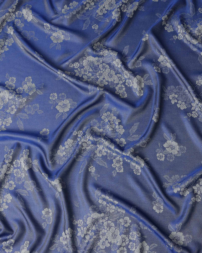 Blue Self Design Crepe Fabric 140cm
