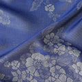Blue Self Design Crepe Fabric 140cm