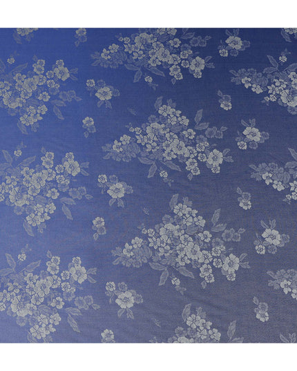 Blue Self Design Crepe Fabric 140cm
