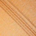 Orange Pure Silk Satin Fabric with Abstract Metallic Design, 140 Cms Width, South Korea-D25346