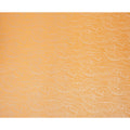 Orange Pure Silk Satin Fabric with Abstract Metallic Design, 140 Cms Width, South Korea-D25346