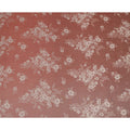 Rust Red Pure Silk Satin Fabric with Floral Metallic Design, 140 Cms Width, South Korea-D25347