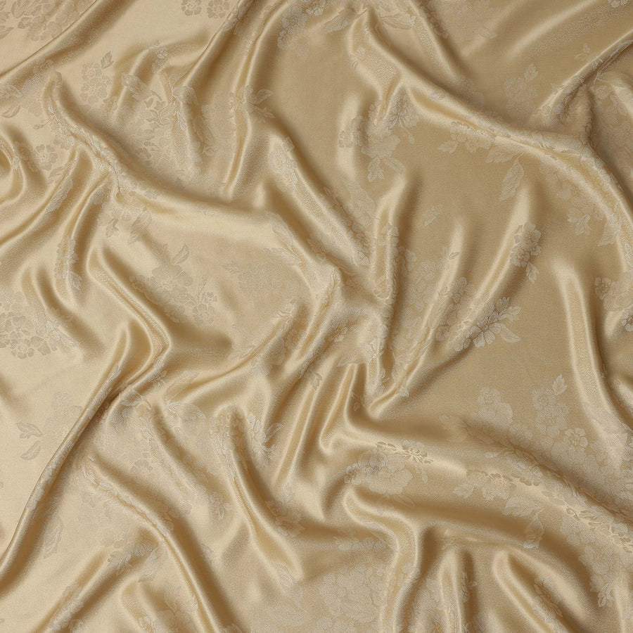 Gold Self Design Crepe Fabric 140cm