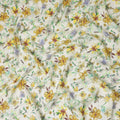 Ivory Yellow Watercolor Floral Printed Viscose Crepe Fabric Soft Lightweight Botanical Flower Print Dressmaking Sewing Craft Fabric 110 Cms Width Made In India-D28342