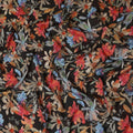 Black Multicolor Watercolor Floral Printed Viscose Crepe Fabric Soft Lightweight Artistic Botanical Flower Print Dressmaking Sewing Craft Fabric 110 Cms Width Made In India-D28343