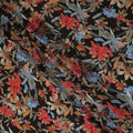 Black Multicolor Watercolor Floral Printed Viscose Crepe Fabric Soft Lightweight Artistic Botanical Flower Print Dressmaking Sewing Craft Fabric 110 Cms Width Made In India-D28343