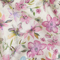 Ivory Pink Watercolor Floral Printed Viscose Crepe Fabric Soft Lightweight Botanical Flower Print Dressmaking Sewing Craft Fabric 110 Cms Width Made In India-D28344
