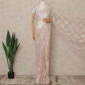 Blush Pink Premium French Metallic Chantilly Saree Lace With Stonework 5.5 Mtrs 110 Cms Width France-D27775