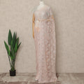 Blush Pink Premium French Metallic Chantilly Saree Lace With Stonework 5.5 Mtrs 110 Cms Width France-D27775