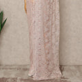 Blush Pink Premium French Metallic Chantilly Saree Lace With Stonework 5.5 Mtrs 110 Cms Width France-D27775