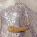 Lavender Lilac Premium French Chantilly Lace Saree with Stone Work – 5.5 Meters Fabric Length, Width 110 cm, Imported from France  & Blouse Not Included-D26591 Regal Fabrics